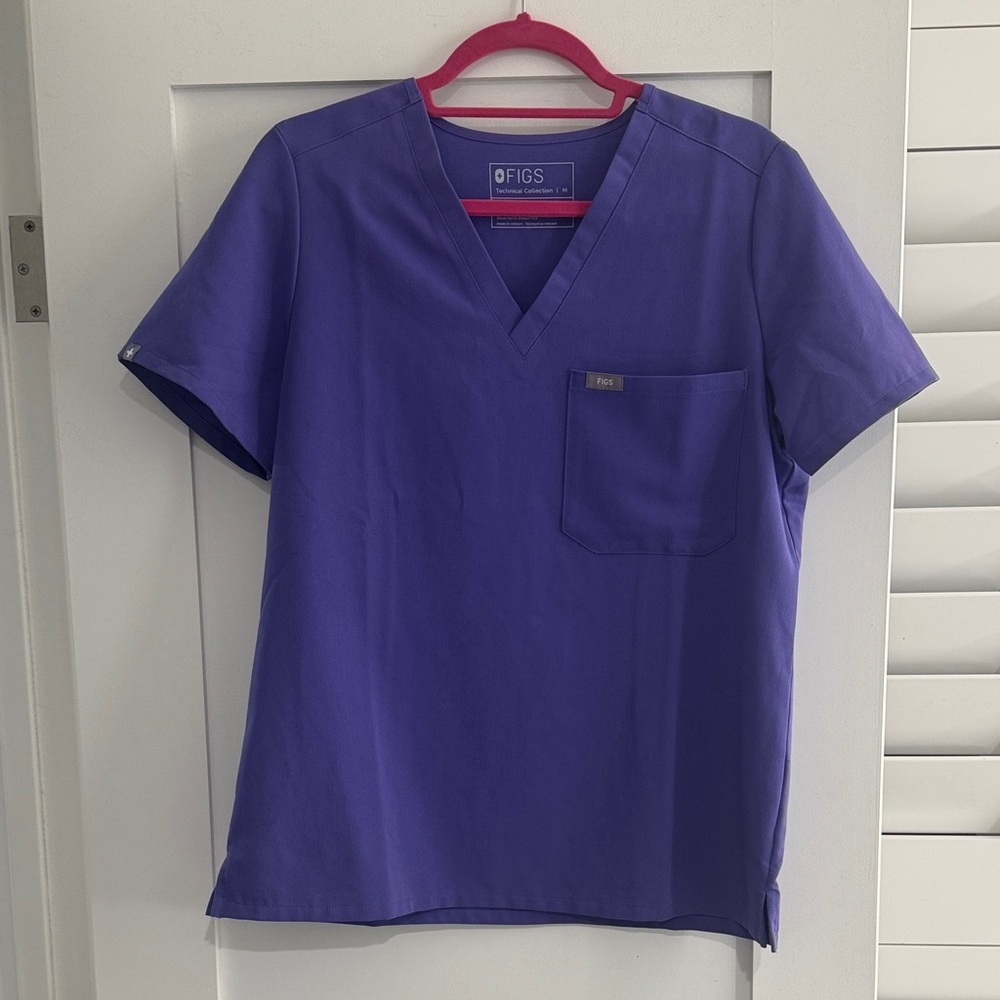 Figs Purple Catarina One Pocket Scrub Top Womens